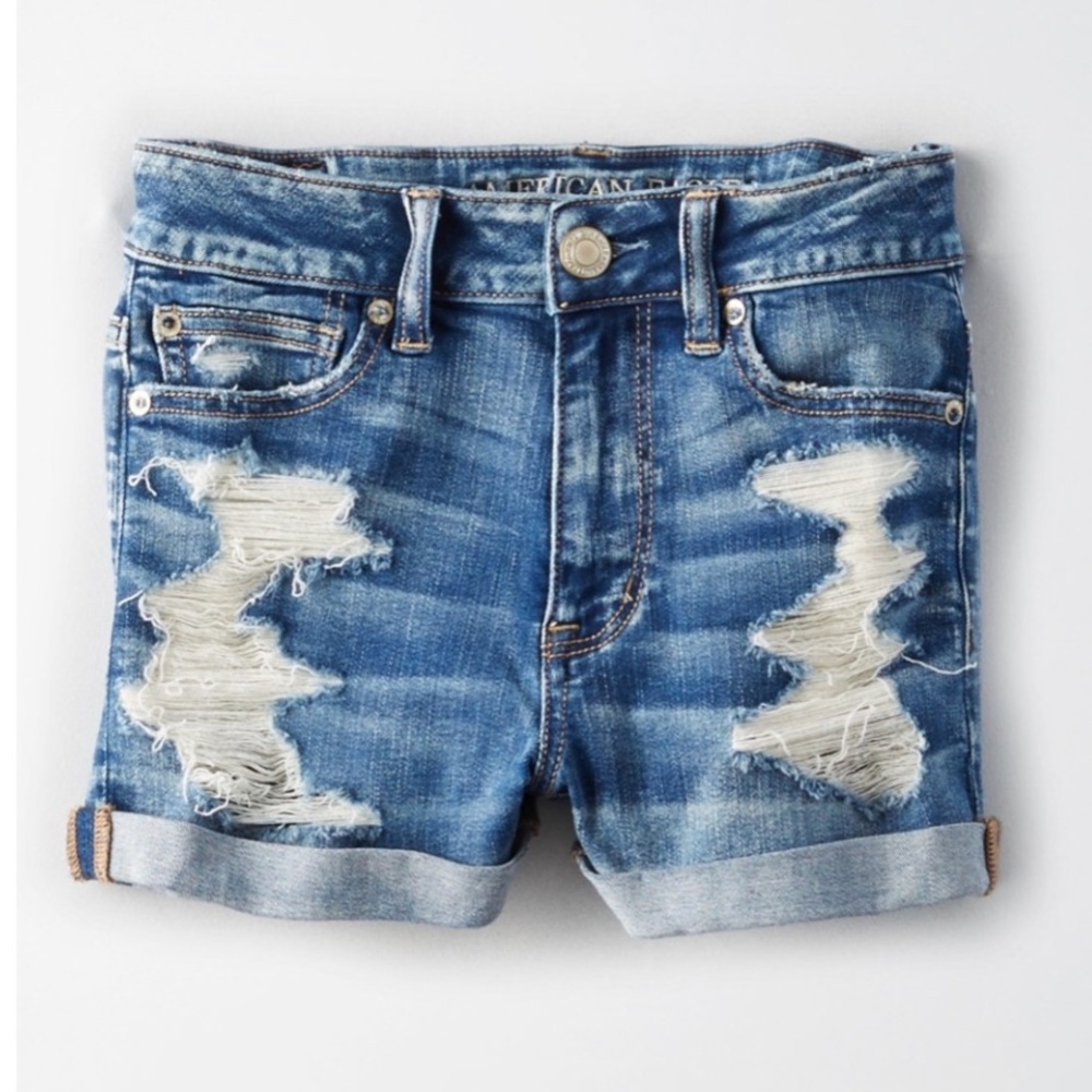 American eagle hi-rise shortie jean shorts
